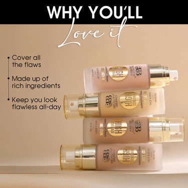 Beauty Berry High Coverage Waterproof Base Foundation | Oil Free, Long Wearing & Lightweight Foundation | Full Coverage Foundation for Face Makeup Enriched with Jojoba Seed Oil (05 - Classic Ivory, 55g)